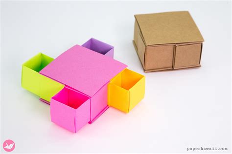 Origami Secret Drawer Box Tutorial Tetra Box Origami Box Useful
