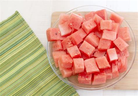 Watermelon Peeled And Cut Stock Photo Image Of Chopped 25540204