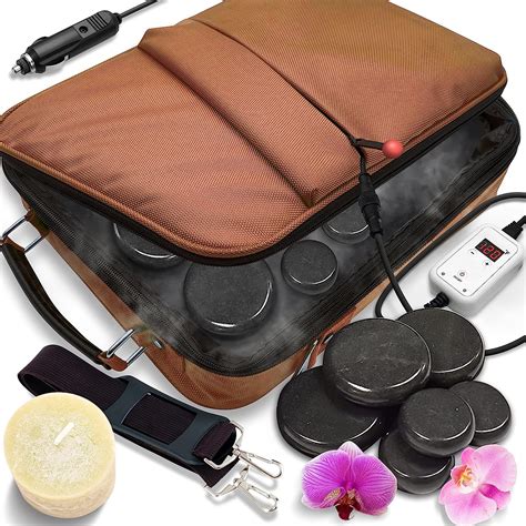Portable Massage Stone Warmer Set Electric Spa Hot Stones Massager