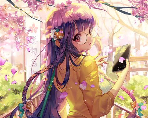 Wallpaper Furyou Michi Gang Road Anime Girl Glasses Sakura Tree