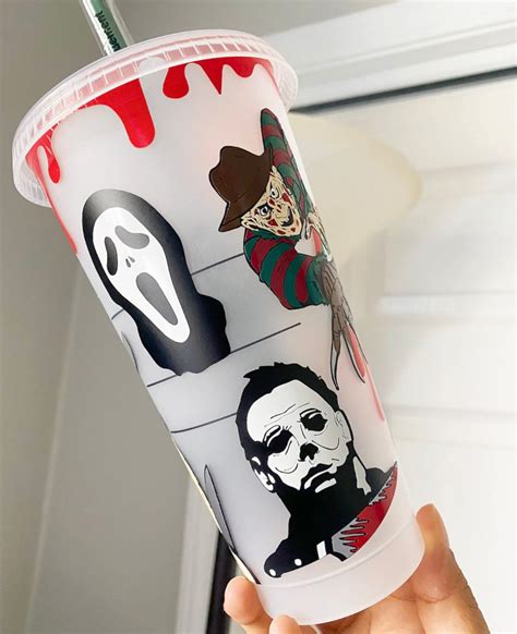 Horror Tumbler Slasher Halloween Cup Spooky Characters Etsy
