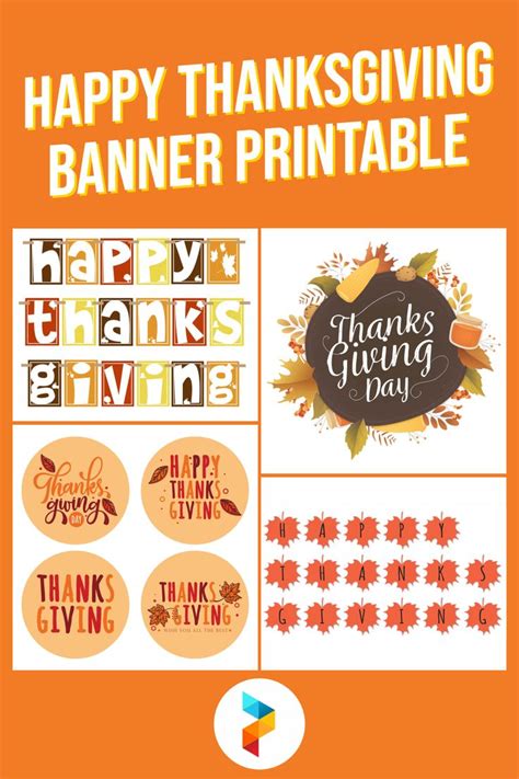 Happy Thanksgiving Banner Printable Thanksgiving Banner Printable