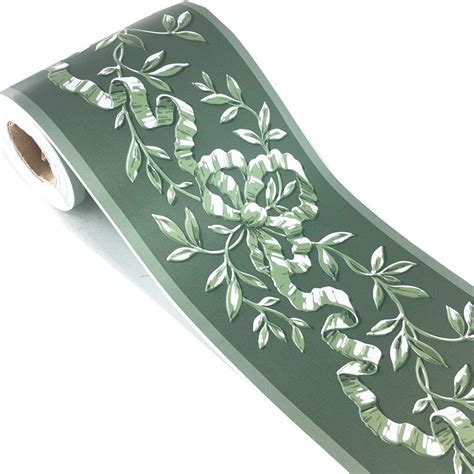 Self Adhesive Green Rattan Floral Wallpaper Border Peel Stick Wall
