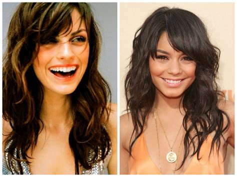 For a modern look, part your hair to the side. The Best Bang Hairstyles for Oval face shapes - Women ...