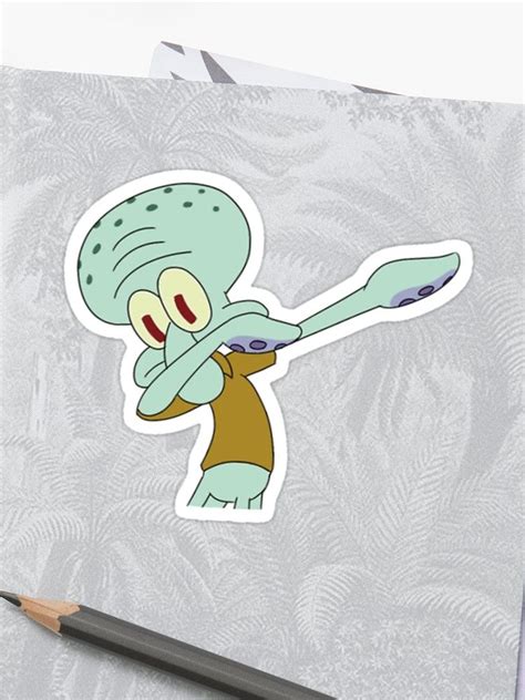 Squidward Dab Sticker By Jayesus Squidward Dab Aesthetic Stickers
