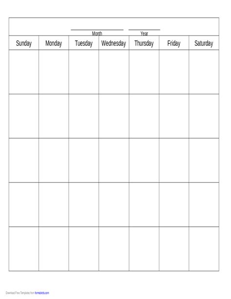 Blank Calendar Template Free Printable Calendar Calen