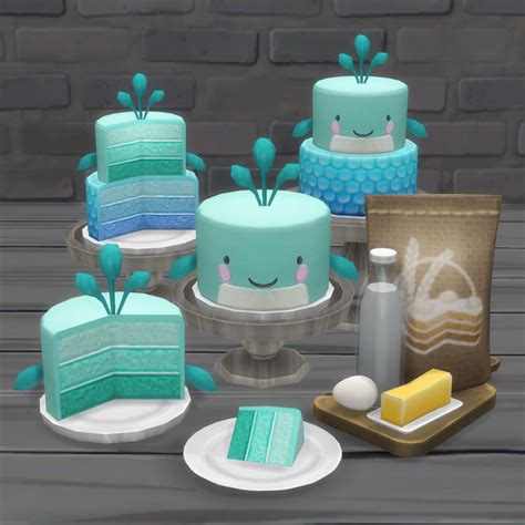 Whale Cakes · Sims 4 Food Cc