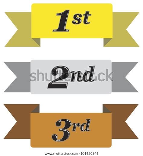 Winners Ribbons First Second Third Place Stock Vector Royalty Free