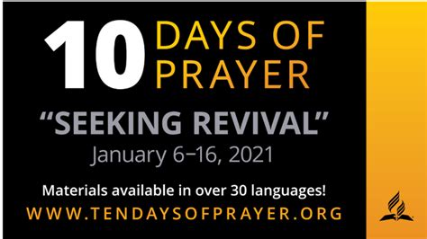 Annual 10 Days Of Prayer Program Taking Place In January Adventist