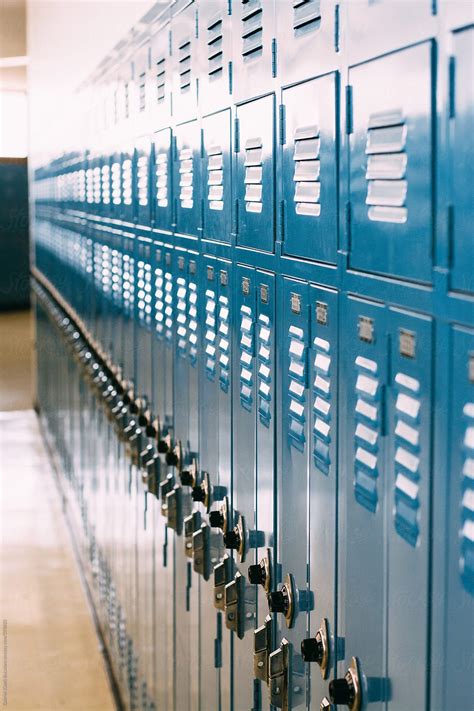 Blue Lockers In A High School Hall Del Colaborador De Stocksy Gabi