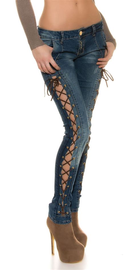 Lace Up Jeans For Women Womens Lace Up Slim Skinny Stretch Denim
