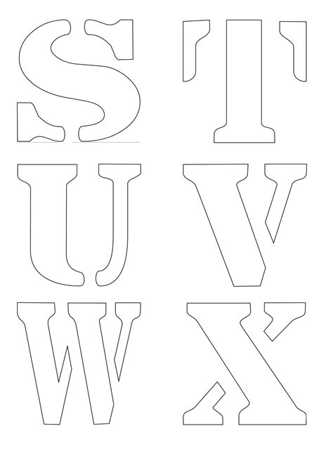 Molde De Letras Para Imprimir Alfabeto Completo Fonte Vazada Letter