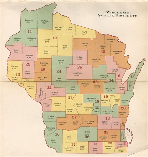 The State The Wisconsin Blue Book 1923 Wisconsin Senate Districts