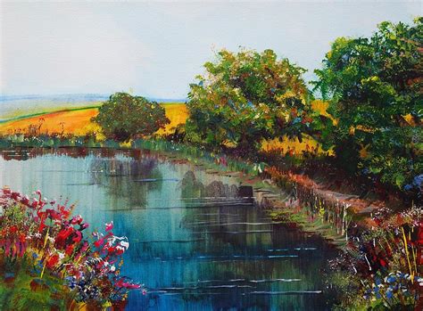 River Exe Devon Landscape When The Weathers Fine Painting By Mike