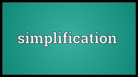 Simplification Meaning Youtube