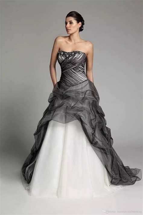 Black And White Ball Gown Wedding Dress Black Wedding Dresses A Line