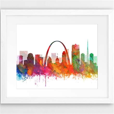 St Louis Skyline St Louis Missouri Cityscape Art Print 2011 Etsy