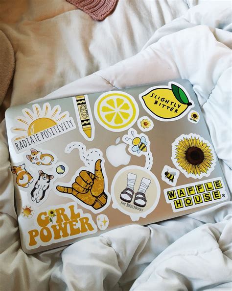 Madedesigns Shop Redbubble Laptop Stickers Yellow Aesthetic