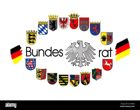 Logo Des Bundesrates Mit Dem Wappen Der 16 Deutschen Bundesländer