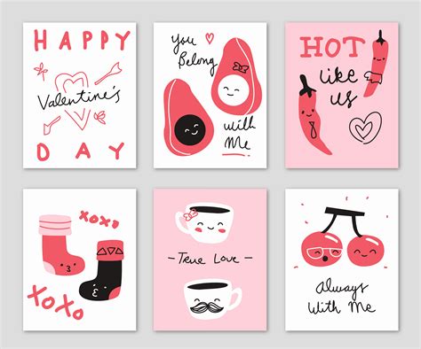 Cute Hand Drawn Doodle Valentines Day Card Vector Illustration 192353