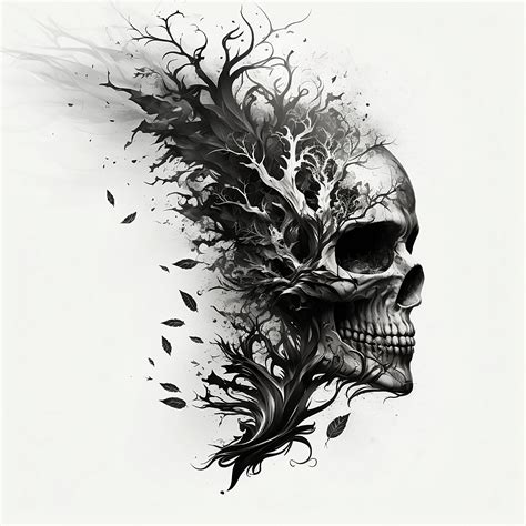 Skull Tattoo Design White Background Png File Download Etsy