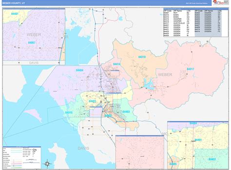 Weber County, UT Wall Map Color Cast Style by MarketMAPS - MapSales.com