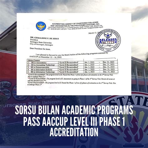 Sorsu Bulan Campus Achieves Level Iii Phase 1 Accreditation To 5