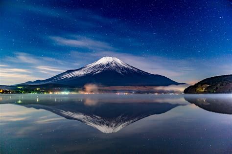 Mount Fuji Night Reflections Hd Nature 4k Wallpapers Images