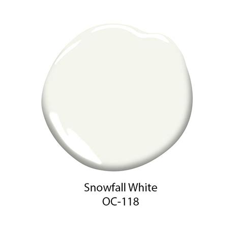 Benjamin moore gray owl on the walls, snowfall white on the cabinets, cabinet walls excellent mix of white and wood, fun back splash under hood. Snowfall White OC-118 is part of the Off-White Color ...