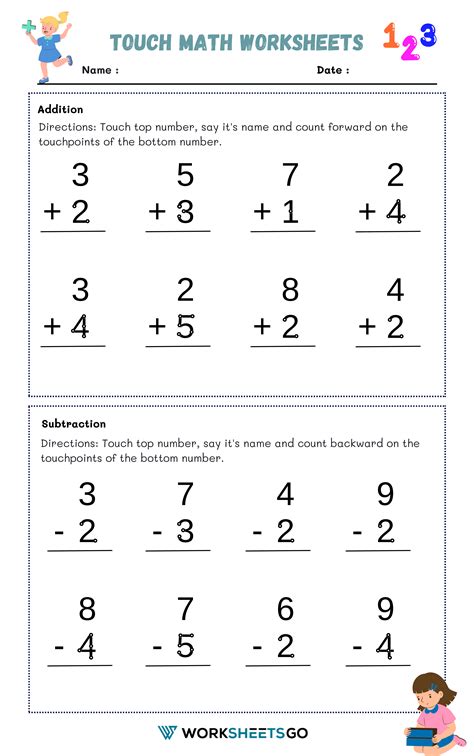 Touch Math Addition Worksheets