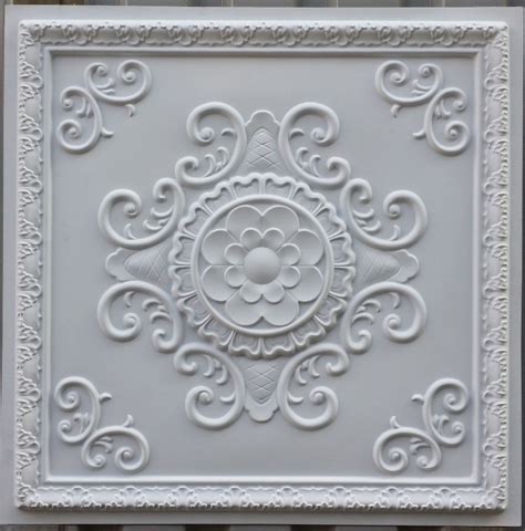 Have a single image perforated on many panels for a holistic design or repeat any pattern panel engineered to be exceptional: PL08 faux tin ceiling tiles white matt color three ...