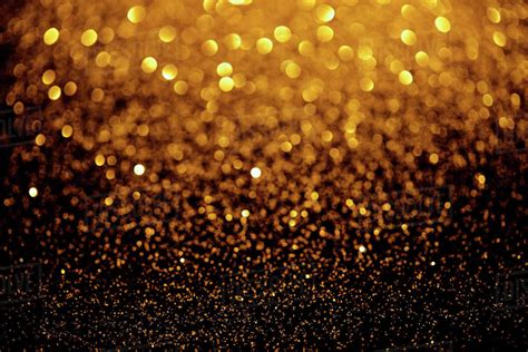 Gold Blurred Glitter Texture Holiday Background Stock