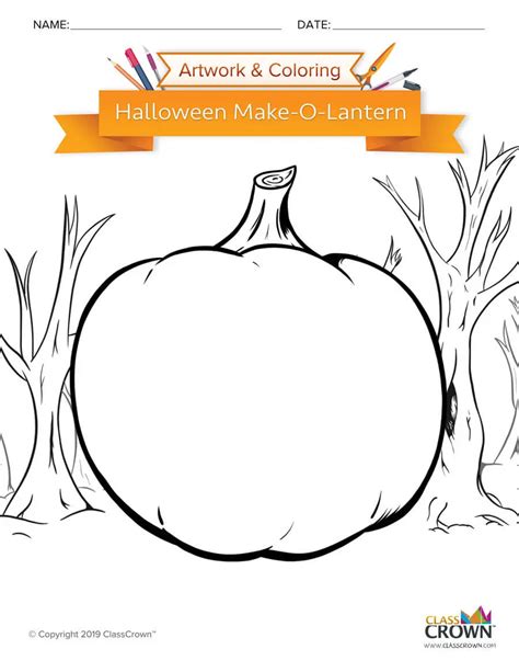 Halloween Make O Lantern Coloring Pages Classcrown
