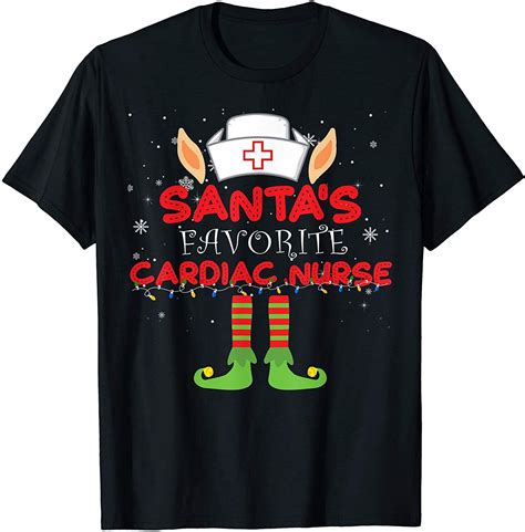 Santas Favorite Cardiac Nurse Christmas Costume Xmas T Shirt In 2020 Christmas Costumes