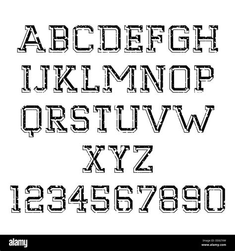 Handmade Retro Font Slab Serif 3d Beveled Type Stock Photo Alamy