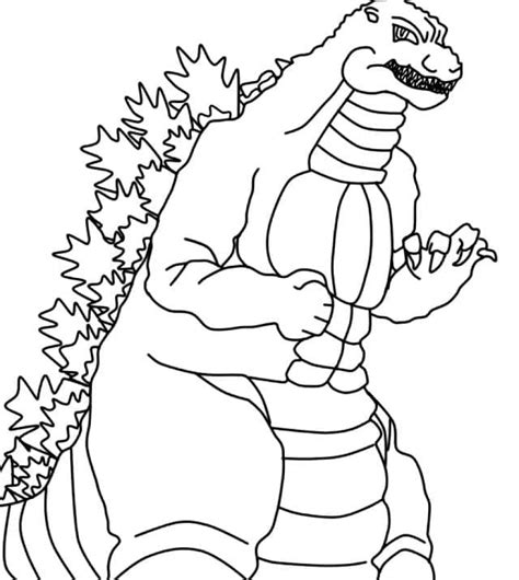 Godzilla Básico para colorear imprimir e dibujar ColoringOnly Com