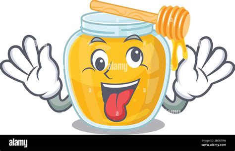 Cute Sneaky Honey Cartoon Character With A Crazy Face Stock Vector