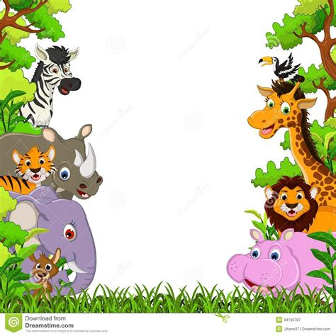 Cute Animal Cartoon Jungle Stock Illustrations 43410