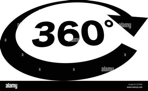 Angle 360 Degrees Sign Icon Full Rotation Editable Vector Stock