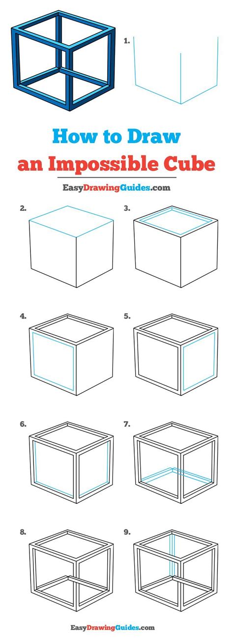 How To Draw An Impossible Cube Really Easy Drawing Tutorial Drawing