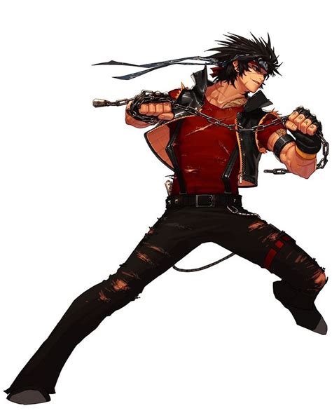 An Anime Character With Black Hair And Red Shirt Holding Two Swords In
