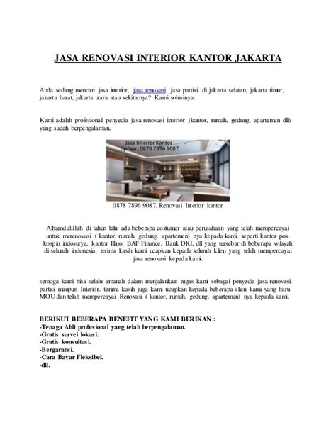 0878 7896 9087 Jasa Renovasi Interior Kantor Jakarta Jasa Renovasi