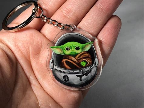Baby Yoda Keychain Etsy
