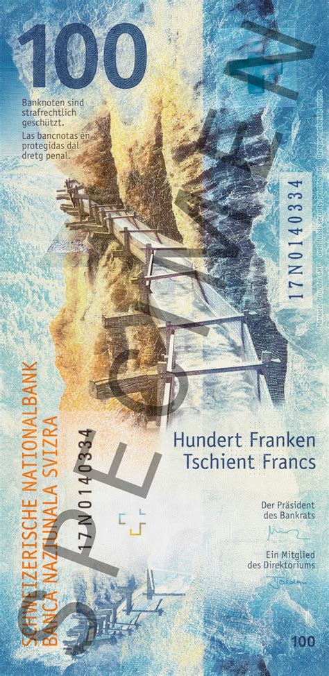 Foto über banknote auf einem weißen hintergrund. Schweizerische Nationalbank (SNB) - Die Gestaltung der ...