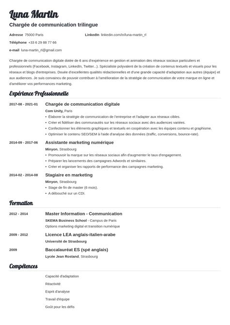 Faire un CV en ligne avec le logiciel CV maker de ResumeLab