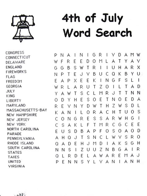 The Gunlock Informer 4th Of July Word Search