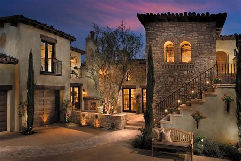 Escypress Ridgeorchardexthideawaycourtyarddusk Tuscan Style Homes