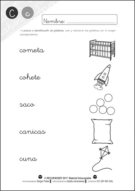 Taller Lectoescritura Letra C Ficha 2