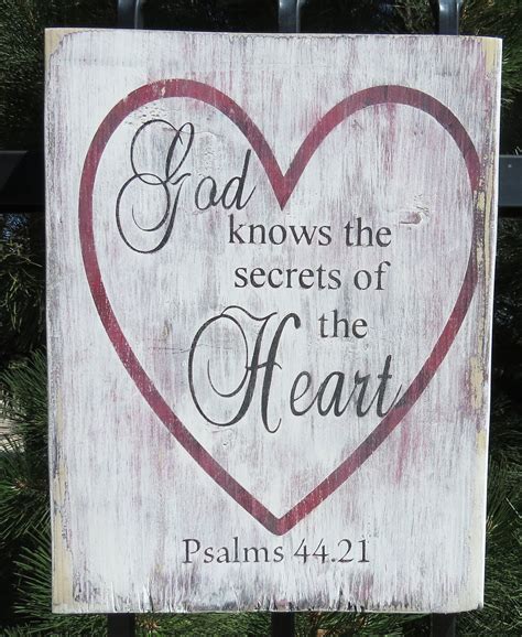 God Knows The Secrets Of The Heart Hand Painted Wood Sign Wood Signs