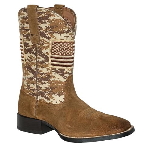 Ariat American Flag Sand Camo Print Mens Boots